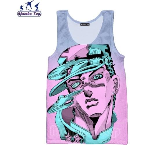 Mamba top JoJo Bizarre Adventure Vest New 3D Print Comic Unisex Sleeveless Anime Men Undershirt Jonathan Joestar Mens Tank Tops