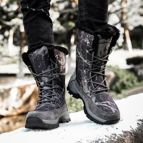 2021new Winter Boots Men Hiking Snow Boots Camouflage Army Shoes Warm Comfortable High Quality Wedge Platform Army Boots Men