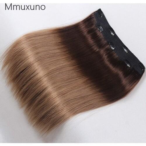 Human hair Soft Rooted Straight One piece Hair clip