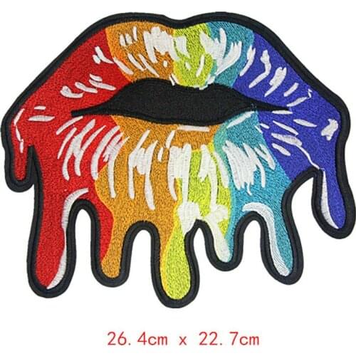 Skull Flower Bee Mouth Patches Cap Shoe Iron On Embroidered Appliques DIY Apparel Accessories Patch For Clothing Fabric Badges