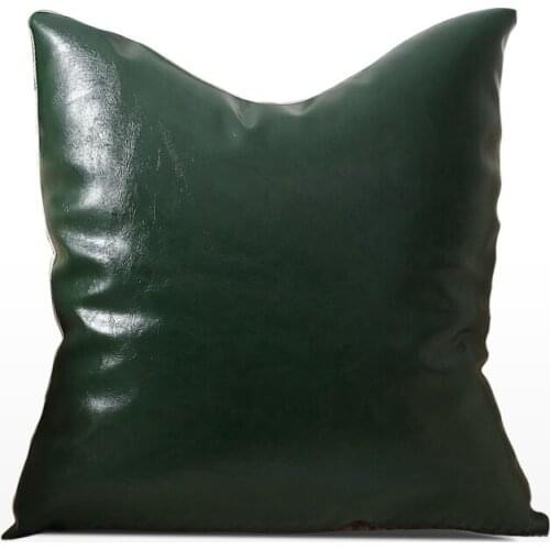 Modern minimalist style PU leather linen stitching pillowcase sofa square pillow cushion cover cushion cover