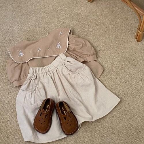 2021 Summer New Korean Girl Baby Skirts Childrens Cotton Simple Atmosphere Solid Skirt Fashion Kids Short Skirts Baby Clothes