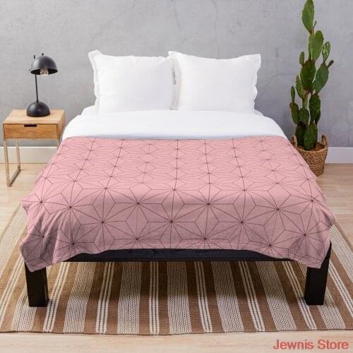 Nezuko Pattern Throw Blanket Fleece for Beds Thick Quilt Fashion Bedspread Sherpa Throw Blanket Adults Kids