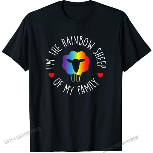 Rainbow Sheep Shirt, Funny Cute LGBTQ Pride Month Gift Retro Men Top T-shirts Cotton Tops & Tees Normal