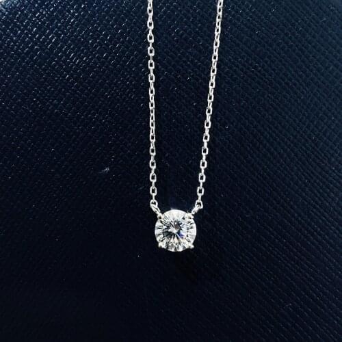 Solid 925 Sterling Silver Tiny Round AAAAA Zircon Pendant Necklace For Women Men Wholesale Fine Jewelry