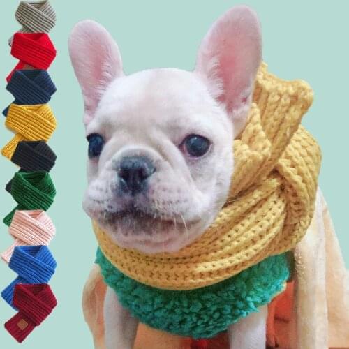 Christmas Pet Scarf Decoration Dog Accessories Wool Knitted Scarf Warm Dog Cat Collar