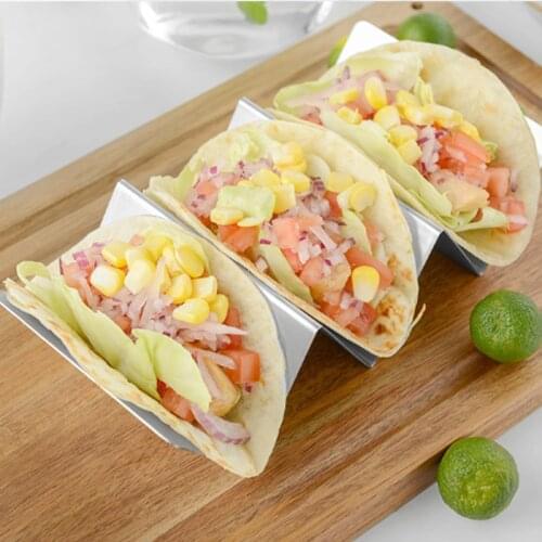 W Type Stainless Steel Mexican Pancake Rack Outdoor Barbecue Wave Taco Pizza Display Stand Kitchen BBQ Creative Tool Accessories