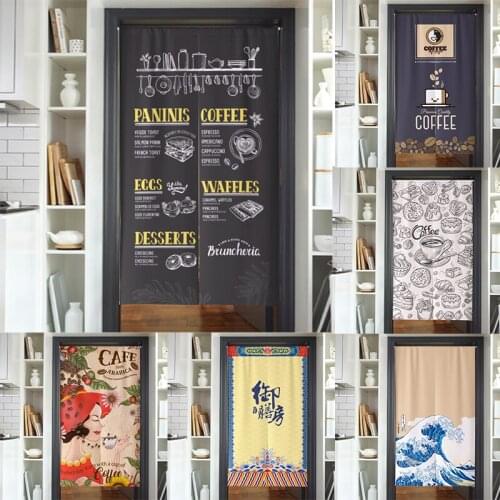 Japanese Style Kitchen Coffee Door Curtain Bedroom Half Panel Curtain Blackout Curtain Household Fabric Curtain