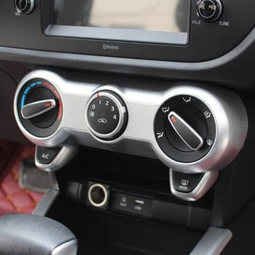 YAQUICKA Car Interior Air Conditioner Adjust Knob Button Panel Frame Cover Trim For KIA KX CROSS K2 2017 Car-styling Accessories