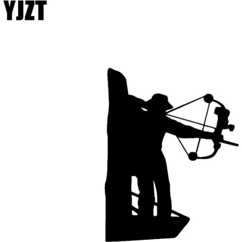 YJZT 11.8CM*15.2CM Bowhunter Arrow Personality Car Sticker Vinyl Decal Black Silver C10-02123
