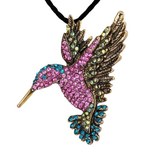 Jewelry Kingfisher Bird Necklace Brooch 2 in 1 with Chain 18"+2" Gift For Women Teen Girl Birthday Holiday Christmas Party BA21