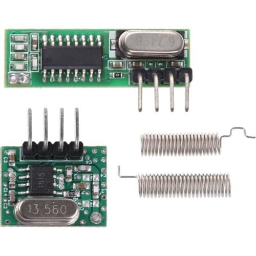 1 Set 433Mhz RF Superheterodyne Receiver Transmitter Module Kit With Antenna E56B