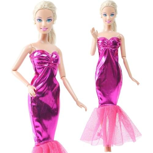 1 Set Fashion Fishtail Design Dress Wedding Party Ball Wear Princess Style Skirt Outfit Accessories Clothes for Barbie Doll Toy
