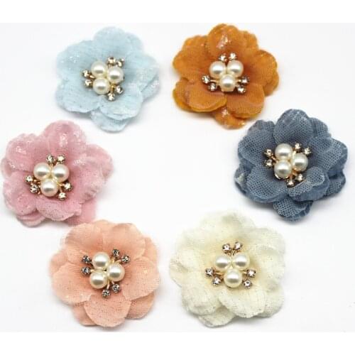 10PCS Chiffon Flowers DIY Flower Headwear Hat Dress Decoration Clothes Accessories hair accessories