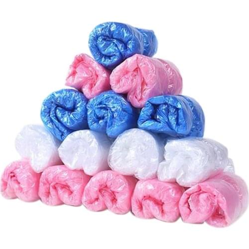 100 Pieces/Pack Disposable Plastic Shoe Covers Thick Waterproof Shoe Covers, Hygienic Boot Covers, Used for Workplaces