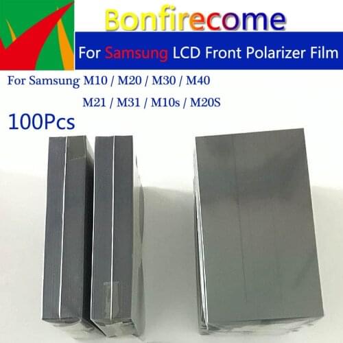 100Pcs\lot LCD Polarizer Film For Samsung M10 M20 M30 M40 M21 M31 M10s M30S Polarizer Display Screen Replacement