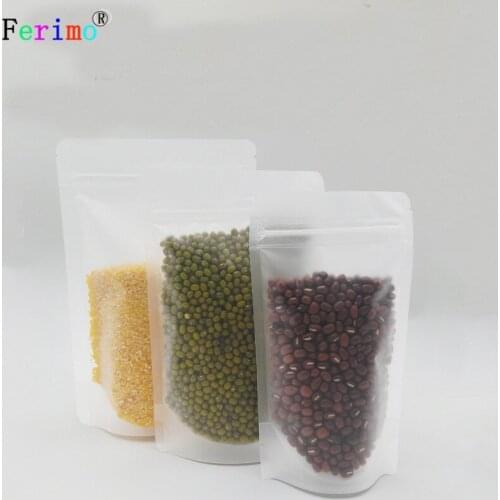 100pcs Sand transparent self-sealing bag food packaging sealed bag plastic self-contained bag