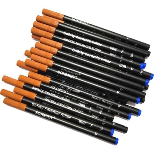 12PCS/LOT Ceramic RollerBall pen refill BLACK or BLUE Schmidt SRC 888 F executive stationery set student supplies