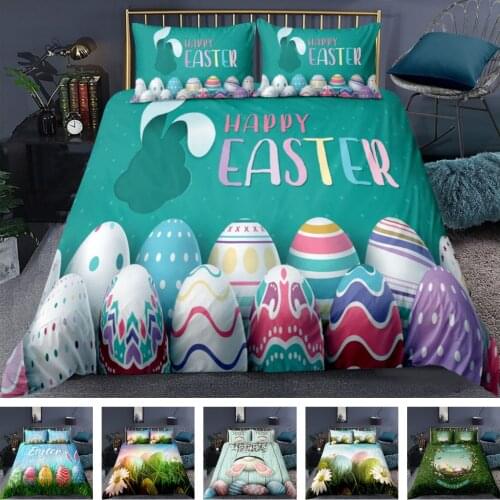 2021 New Design 3d Digital Easter Printed Duvet Cover Set 1 Quilt Cover + 1/2 Pillowcases Single Twin Double Full Queen King