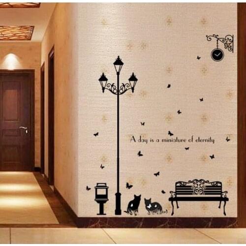 321116/Removable Wall Stickers Bedroom Living Room TV Background Wall Room Decor Sofa Wall Stickers Street Cats