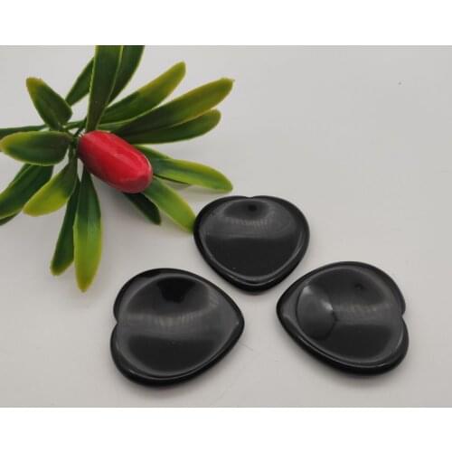 4cm obsidian Thumb-shaped nepenthe water drop concave energy healing stone crystal heart