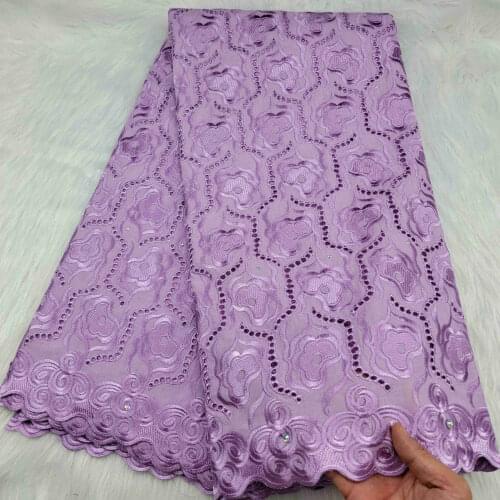 5yards Dubai Fabrics 100%Cotton Embroidery Swiss Voile Lace In Switzerland High Quality African Brocade Nigerian Lace Fabric