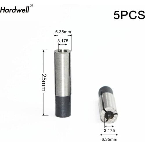 6.35mm-3.175mm,5pcs,Freeshipping CNC Milling Cutter Adaptor,Solid carbide End Mill,woodworking Router Bit conversion sleeve