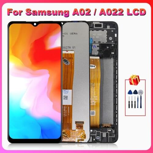 6.5" Original LCD For Samsung Galaxy A02 A022 LCD For Samsung SM-A022F A022F/DS Display with frame Touch Screen Digitizer LCD
