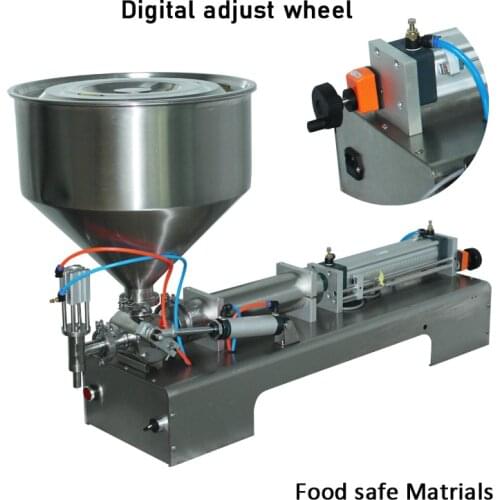 New style piston filler with digital meter pneumatic filling machine food safe liquid and paste stuff cream bottling equipment