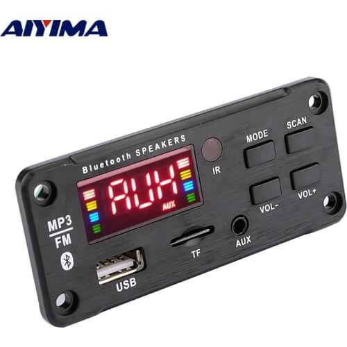 AIYIMA Car Audio MP3 Music Player Decoder Board Color Display AUX USB TF FM Bluetooth 5.0 Decoding Module DIY Speaker Amplifier