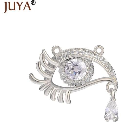 Shiny Zircon Rhinestone Charm Pendants Stylish Angel Tears Eye Accessories For DIY Making Necklace Bracelet Charms Supplies