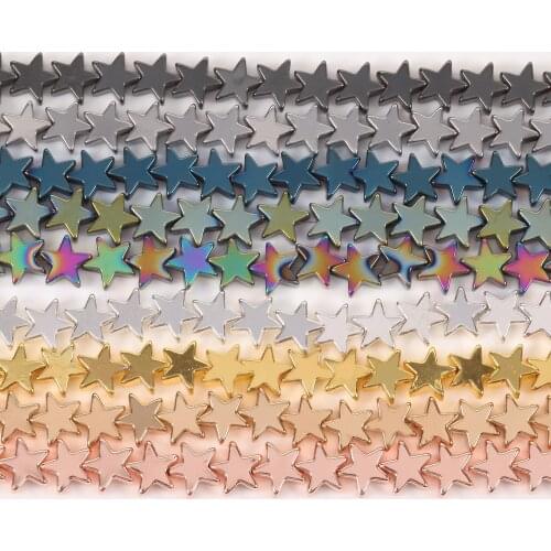 Natural Multicolor Star Shape Hematite Stone Beads Round Loose Spacer Beads For Jewelry Making 6 8 mm Bracelet