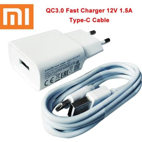 Xiaomi QC3.0 Fast Charger Quick Charge Adapter Type C Cable For Mi 9 8 se A3 lite 9T 6 A1 A2 Mix Max F1 Redmi note 7 8 9 k20 pro