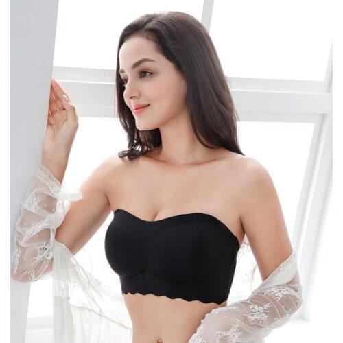 Meizimei Strapless Bras for Women Push Up Wedding Brassiere Girl Tube Top BH Plus Size Bralette Sexy Seamless Lingerie Summer