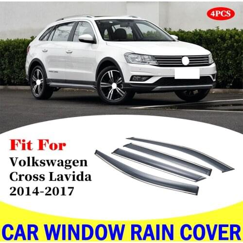 For Volkswagen Cross Lavida 2014-2017 Car Window Deflectors Wind Sun Guard Rain Vent Visor Cover Car Accessories Rain Shield