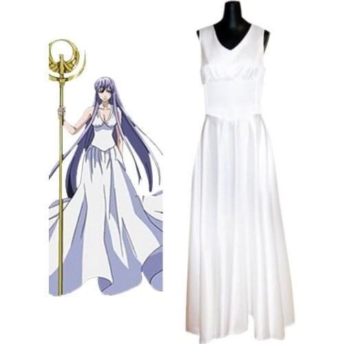 Can be tailored Anime Saint Seiya THE LOST CANVAS Cosplay Man Woman Halloween Cos Sasha white dress Cosplay Costume S-3XL