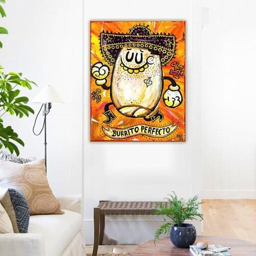 Jorge R. Gutierrez《Burrito Perfecto》Canvas Oil Painting Aesthetic Picture Poster Wall Hanging Decor Home Living Room Decoration