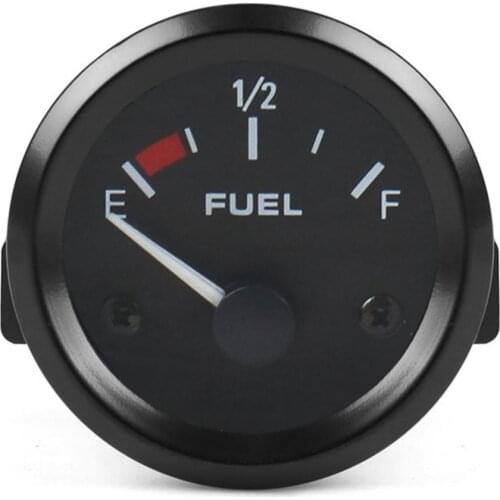 Fuel Level Gauge Car Meter with Fuel Float Sensor White Black Rim Automotive Gauges Fuel Level Gauge Meter Pointer Indicator