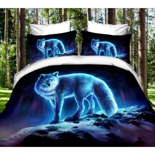 Wolf Bedding Set Single Twin Full Queen King Size Animal Tag Lion Wolf Bed Set Childrens Kid Bedroom Duvetcover Sets 003