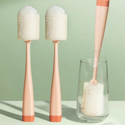 Multi-function Bottle Brush Dishwashing Foam Sponge Soft Baby Bottle Mugs Cups Cleaning Brush Encryption Bristles Deep Bottom