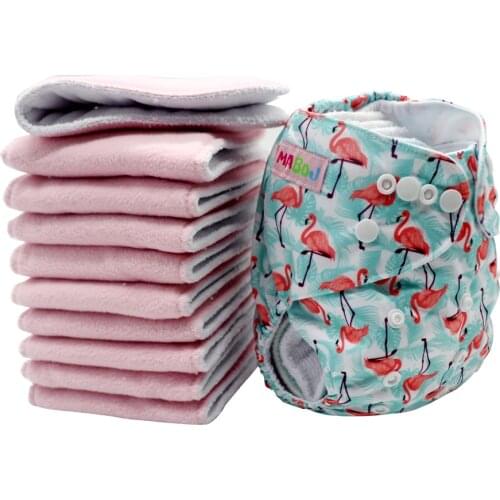 MABOJ Reusable Diapers Insert 10pcs Eco-friendly Diaper Washable Diaper Insert Pocket Nappy Changing Liners 4 Layer New 2020 Hot