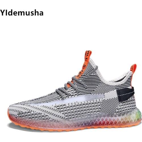 2021 Spring Mens Lightweight Running Shoes Summer Breathable Sneakers Zapatos De Mujer Walking Rainbow Sole Shoes Boys Sneakers