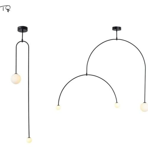 Nordic Minimalist Designer Art Line Pendant Light Indoor Hanging Lamp Industrial Lighting Fixtures Living Room Dining Room Study