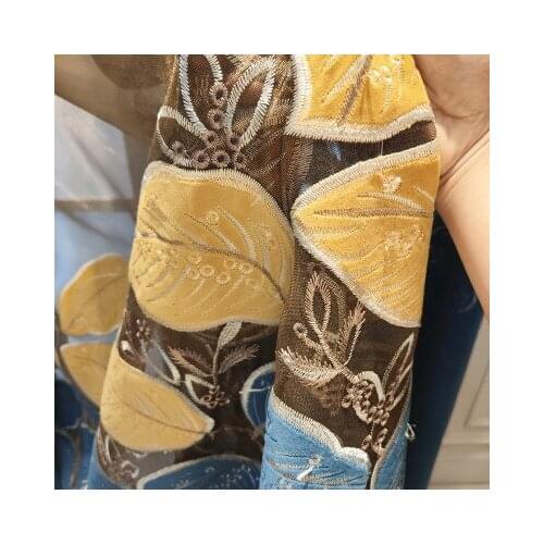 New European Style The new hot selling modern living room Nordic velvet hollow embroidery curtains bedroom window yarn custom