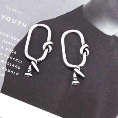 25Pcs Silver Color New Arrived Nail Charms Making Worker Pendant Making Bangle Necklaces Jewelry Supplies 28x13mm A3286