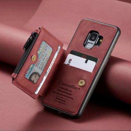 NEW Luxury Leather Wallet For Samsung Galaxy S9 Case Magnetic Wallet Case Armor Shockproof Card Holder Wallet Flip Cover Buckle