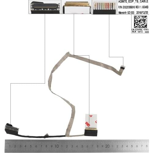 New LCD LED Video Flex Cable For Dell E5470 E5470A DC02C00B310 02HP9C 40pin 2D WITH TOUCH,ORG
