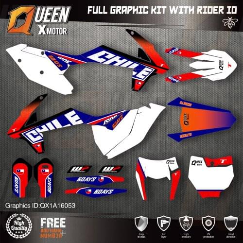 QUEEN X MOTOR Custom Team Graphics Decals 3M Stickers Kit For KTM 2016 2017 2018 SX SXF , 2017 2018 2019 EXC XC-W EXC-F 053