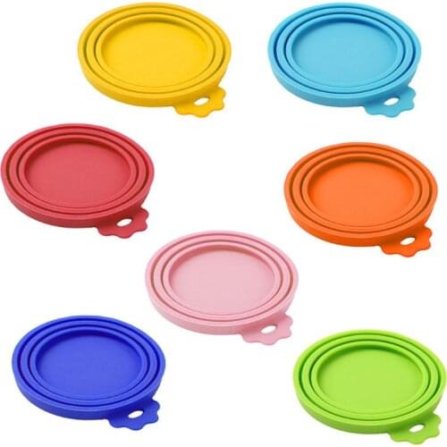 Portable Silicone Dog Cat Canned Lid Pet Food Cover Eco-friendly Practical Storage Lids Fresh-keeping Covers