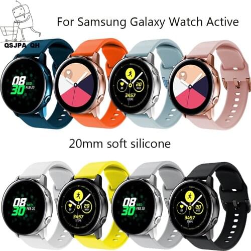 Watch Strap Active2 20mm Band For Samsung Galaxy Watch Active 2 40mm 44mm Watchbands Wristband Silicone Sport bracelet